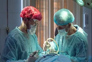 Two surgeons at work