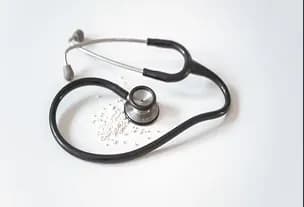 Stethoscope on a white surface